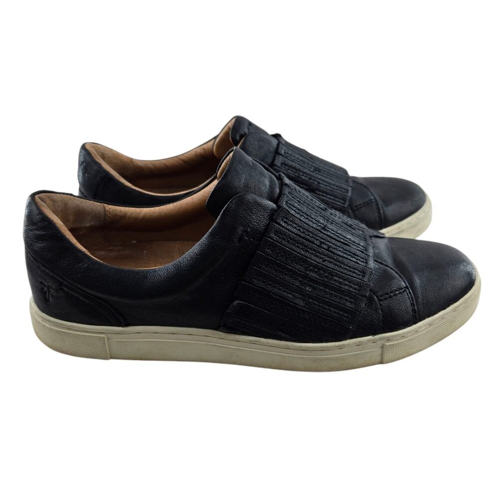 Frye Sneakers Womens 8 Ivy Gore‎ Black Leather Slip On Casual Comfort Preppy